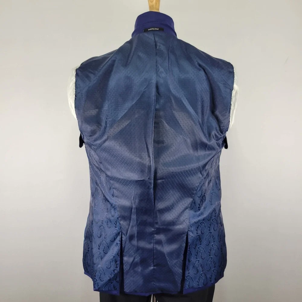 Mantoni Mens Sport Coat Blazer Two Button Nopleat Blue Twill Super Fine Wool 40R